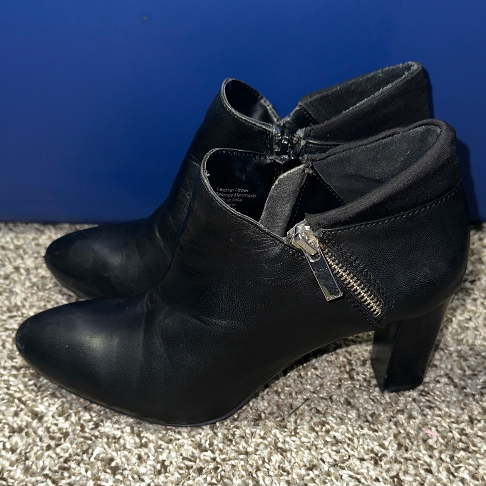Alfani Black Ankle Booties with  double Zipper Detail - Picture 3 of 12